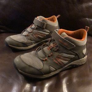 Merrell hiking sneakers size 6.5M. Used but still have some miles left in them.